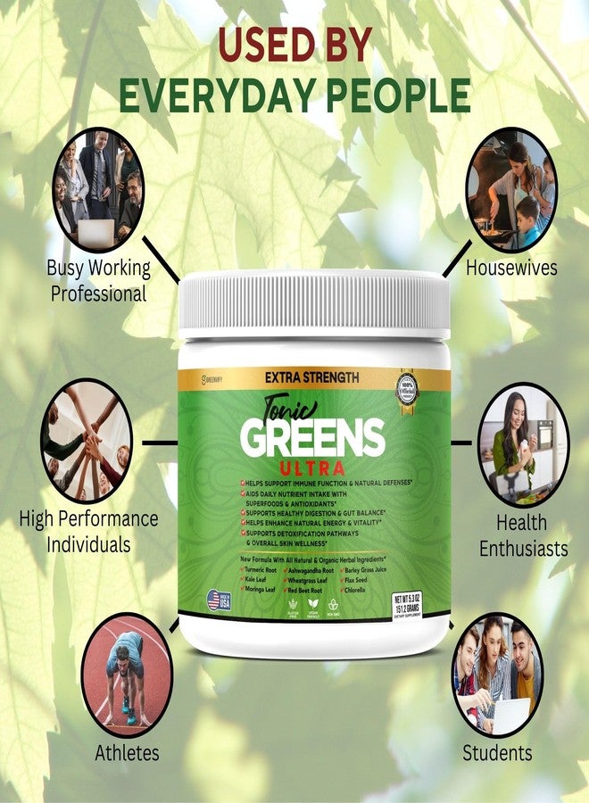 GREENVIFY Tonic Greens Ultra, Extra Strength Superfood Supplement with Wheatgrass and Antioxidants, 5.3 oz (1) - Image 2