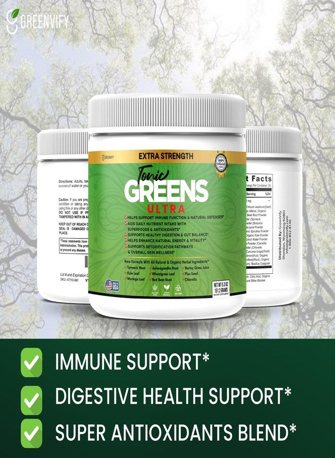 GREENVIFY Tonic Greens Ultra, Extra Strength Superfood Supplement with Wheatgrass and Antioxidants, 5.3 oz (1) - Image 4