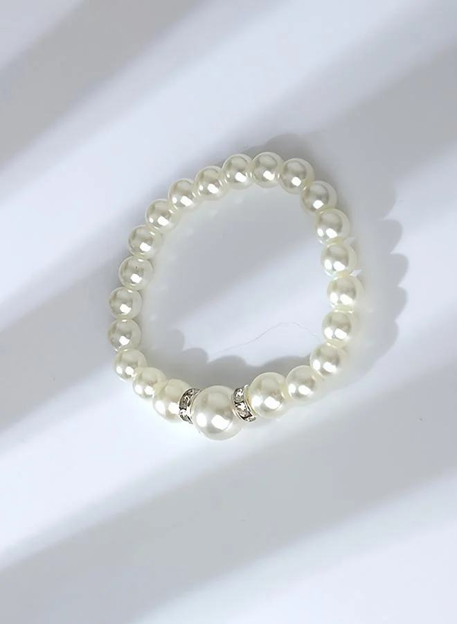 تايك تو Take Two Faux Pearl Necklace, Earrings and Bracelet Set