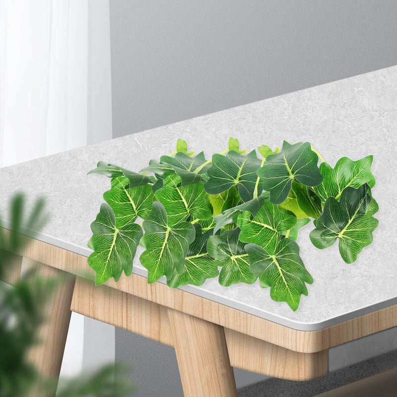 Artificial Green Leaves Stems 5pcs Faux Silk Leaf Branches for Home Table Decoration Wedding Bouquet Floral Crafts - Image 5