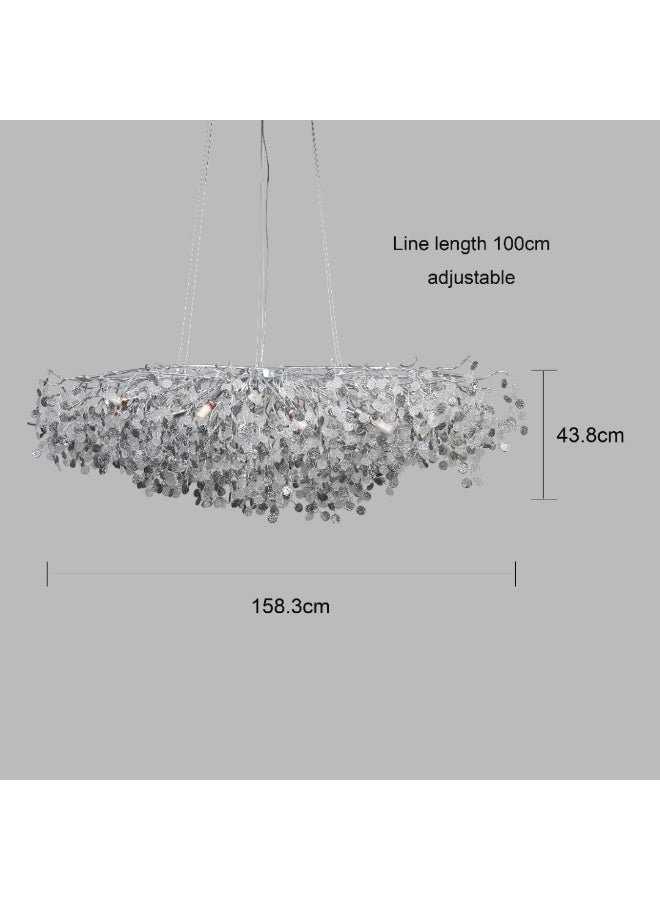 Hummer Modern chandelier 1600 silver with transparent and gray E14*13 bulb  - Image 1