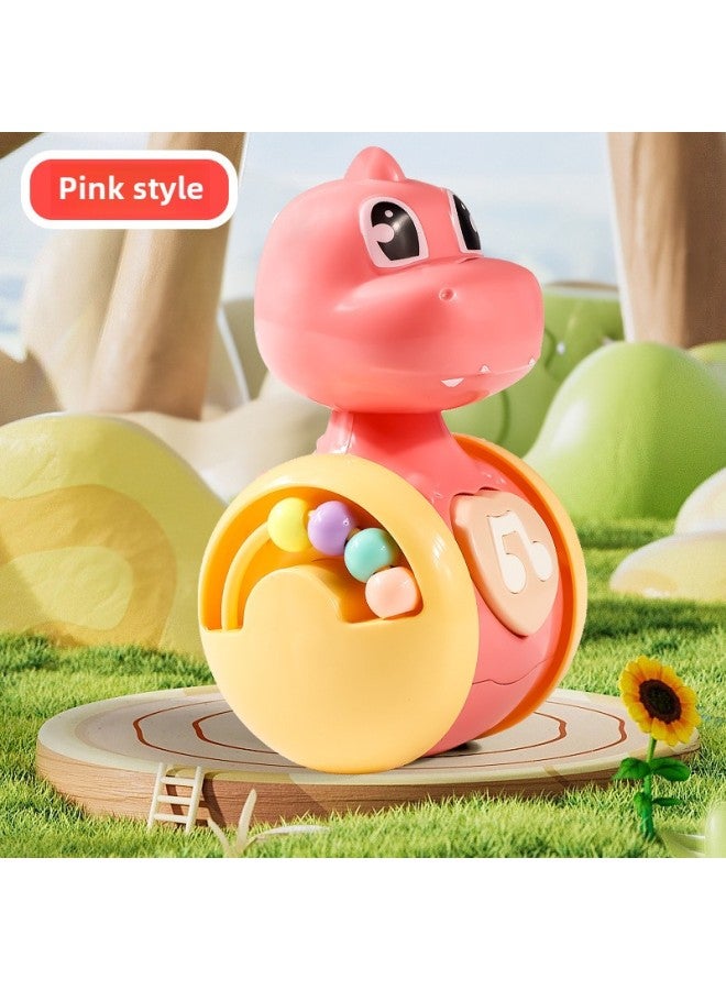 Dinosaur Tumbler Toy Infant 0-6 Months Old Over 1 Year Old 3 Baby Learning To Climb Educational Early Education Newborn Children-Color:Pink Dinosaur Sliding Tumbler ]  - Image 1
