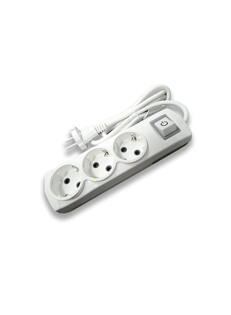 ALPHA NOUR Power Strip Three sockets  -  Safety Load - Ultra High Material for All Electrical and Home Appliances 16A 250V Made in Turkey - Image 1