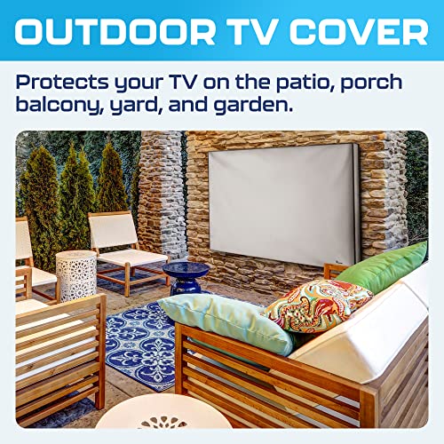 Garnetics Outdoor TV Cover 65 Inch – Waterproof, Weatherproof TV Enclosures with Smart Shield Screen Protectors, Ideal for Outdoor Use, Moving, and Storage - Gray - Image 2