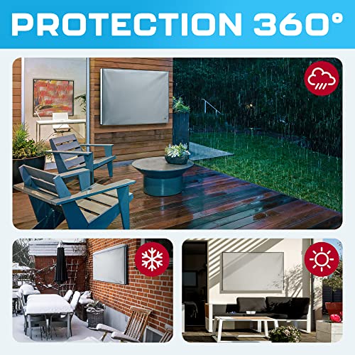 Garnetics Outdoor TV Cover 65 Inch – Waterproof, Weatherproof TV Enclosures with Smart Shield Screen Protectors, Ideal for Outdoor Use, Moving, and Storage - Gray - Image 4
