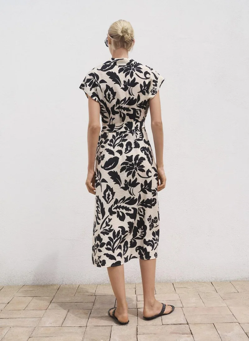مانجو Floral-print shirt-style dress