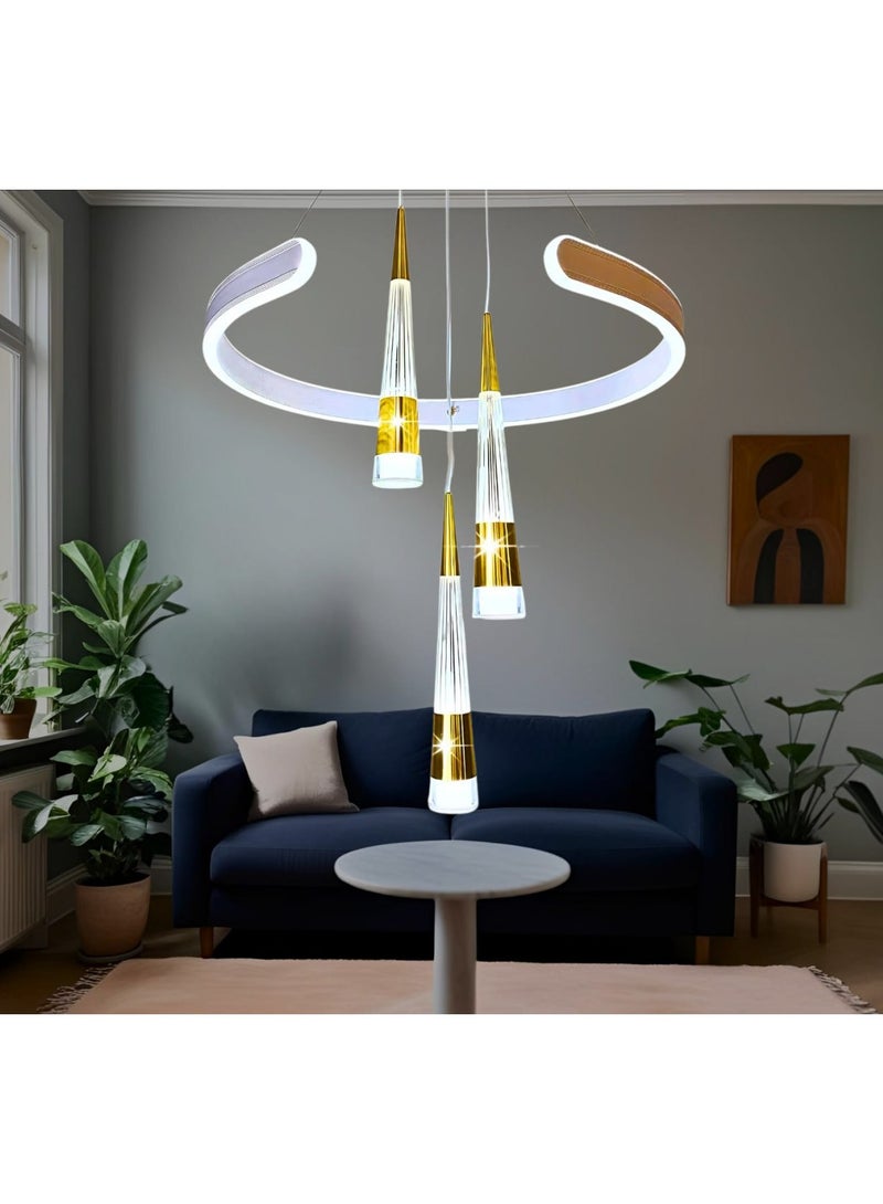 نجفة مودرن حديثة LED بالريموت لتزيين السقف يناسب جميع الديكورات