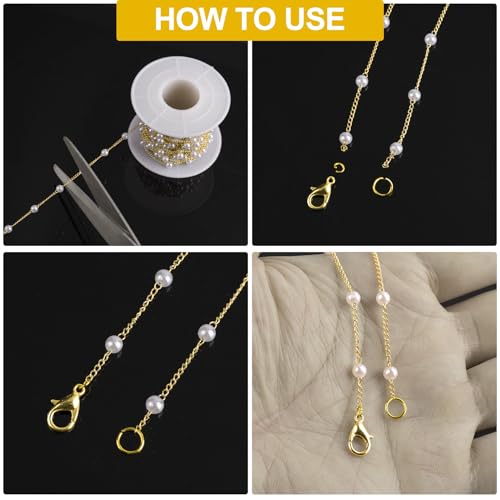 ANCIRS 31.5FT Pearl Beading Chain with Spool for Jewelry Making, Copper Necklace Chain for Bracelet, Anklet, DIY Craft - Image 3