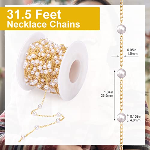 ANCIRS 31.5FT Pearl Beading Chain with Spool for Jewelry Making, Copper Necklace Chain for Bracelet, Anklet, DIY Craft - Image 2