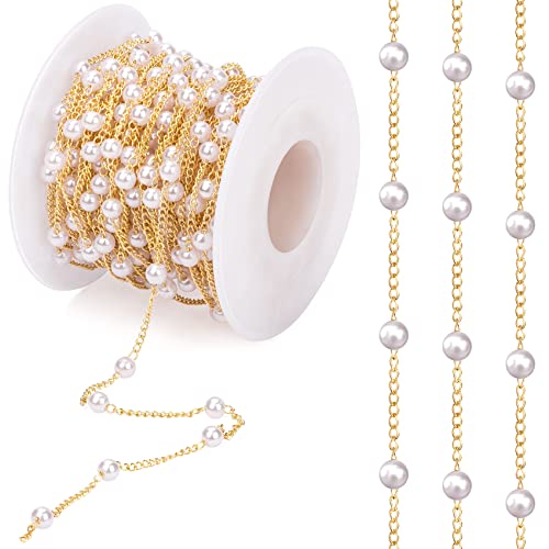 ANCIRS 31.5FT Pearl Beading Chain with Spool for Jewelry Making, Copper Necklace Chain for Bracelet, Anklet, DIY Craft - Image 1
