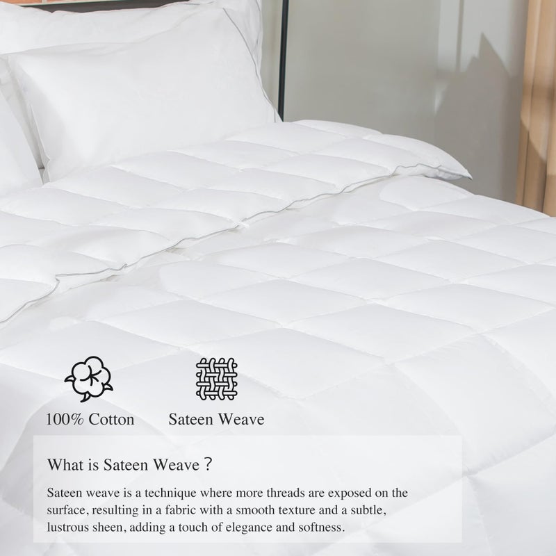 sunflower Comforter Queen Size White Down Alternative Filling 100% Cotton Shell Lightweight Bedding Queen Comforter Blanket for Summer with Corner Tabs Soft Breathable Machine Washable - Image 3