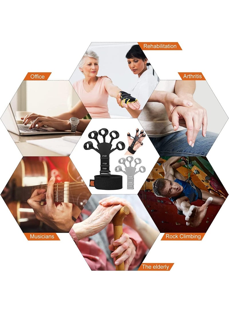 مُقوّي قبضة اليد - جهاز تمرين أصابع قابل للتعديل ومُمدّد للأصابع - مُدرّب قوة قبضة اليد لعلاج اليد وتسلق الصخور - يُخفّف آلام التهاب المفاصل - Image 3