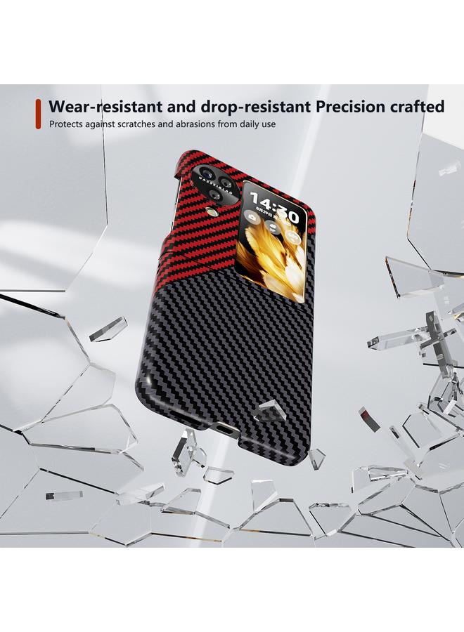 اس-توب جراب هاتف OPPO Find N3 Flip شامل وملصق من ألياف الكربون وغطاء حماية للهاتف - Image 3