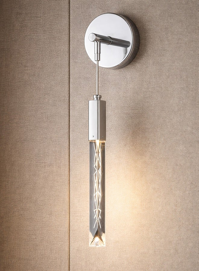 BUY4LESS -  Modern Lighting, Wall lamp, Light, Long crystal wall lamp, Silver Color, 46x15 cm, Suitable for bedroom and living room, Cyristal Material - Image 3