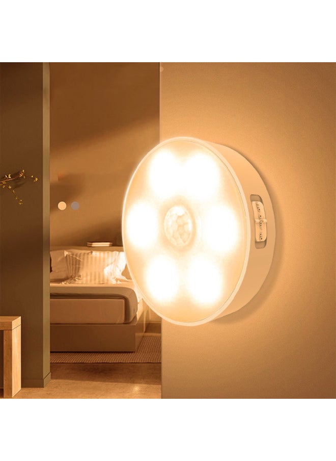 Generic Wireless Intelligent Human Body Induction Lamp Night Home Aisle Cabinet Bedroom Sleep Charging LED Bedside Night Light-Light Source Power:0.6W 600 MA-Light Color:C1598  Warm Light  - Image 1