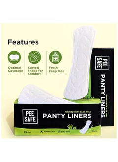 Pee Safe Panty Liners For Women Daily Use with Aloe Vera - 50 Liners | 185mm Long (Large Size) | Curvy Design For Extra Comfort | Cottony-Soft Surface| Keeps You Dry & Fresh All Day Long - pzsku/Z62895967A93A683B57DEZ/45/_/1715510670/32cbcd9b-4818-45ed-bf14-ec07c4df7106