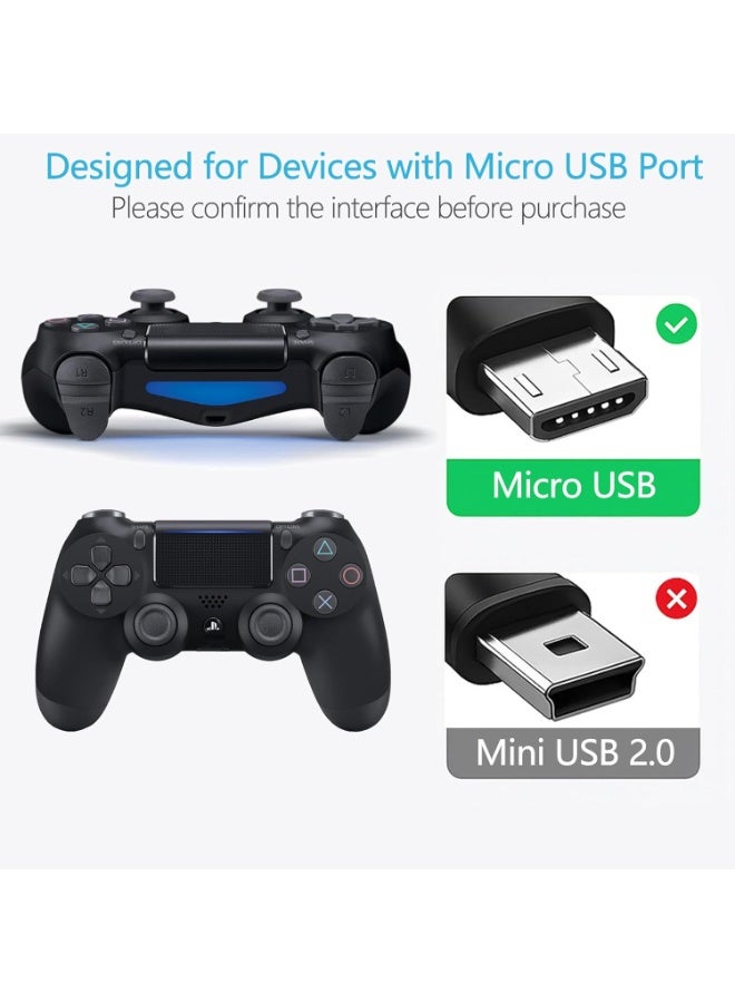 igeekwell Charger Cable for PS4 Controller, 6FT USB Fast Charging Cord & Data Sync Compatible with Sony PlayStation 4/PS4 Slim/PS4 Pro, Xbox One and All Micro USB Devices (1.8M,2PACK) - Image 4