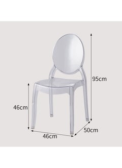 LANNY Jeffcoco Furniture Casper Modern Acrylic Stacking Kitchen and Dining Room Chair in Clear - Fully Assembled (No Arm Chair)  - Image 3