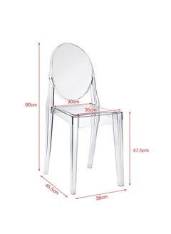 LANNY Jeffcoco Furniture Casper Modern Acrylic Stacking Kitchen and Dining Room Chair in Clear - Fully Assembled (No Arm Chair)  - Image 4