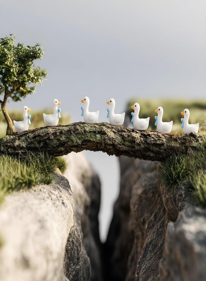 Fiwochic 100 Pcs Mini Gooses Resin Tiny Gooses Figurine with Bows for Small Desk Goose Gift Decor for Cake Topper, DIY Crafts, Micro Landscape Ornaments, Miniature Geese Animal Statues to Hide(Blue) - Image 5