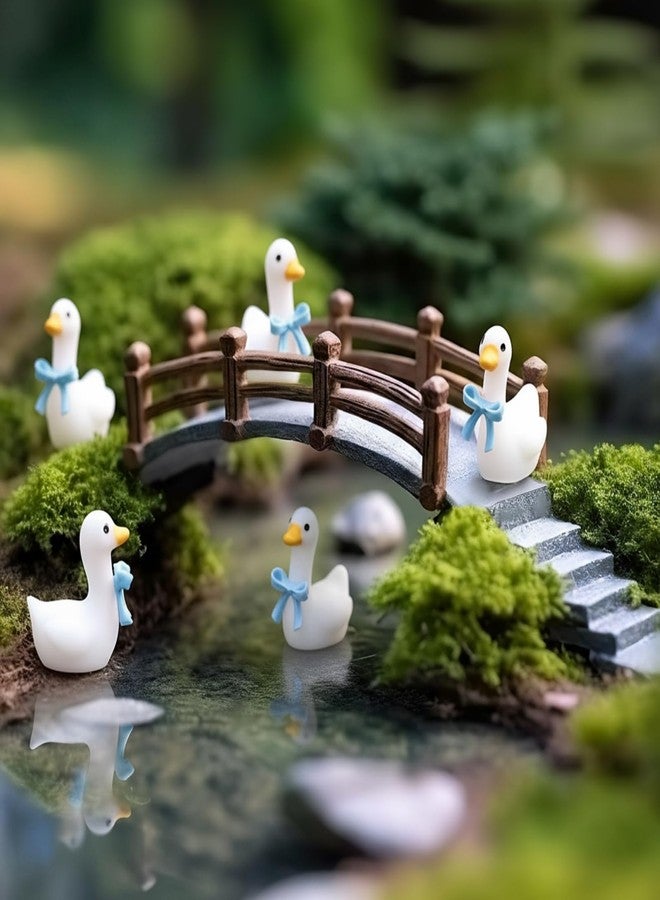 Fiwochic 100 Pcs Mini Gooses Resin Tiny Gooses Figurine with Bows for Small Desk Goose Gift Decor for Cake Topper, DIY Crafts, Micro Landscape Ornaments, Miniature Geese Animal Statues to Hide(Blue) - Image 2