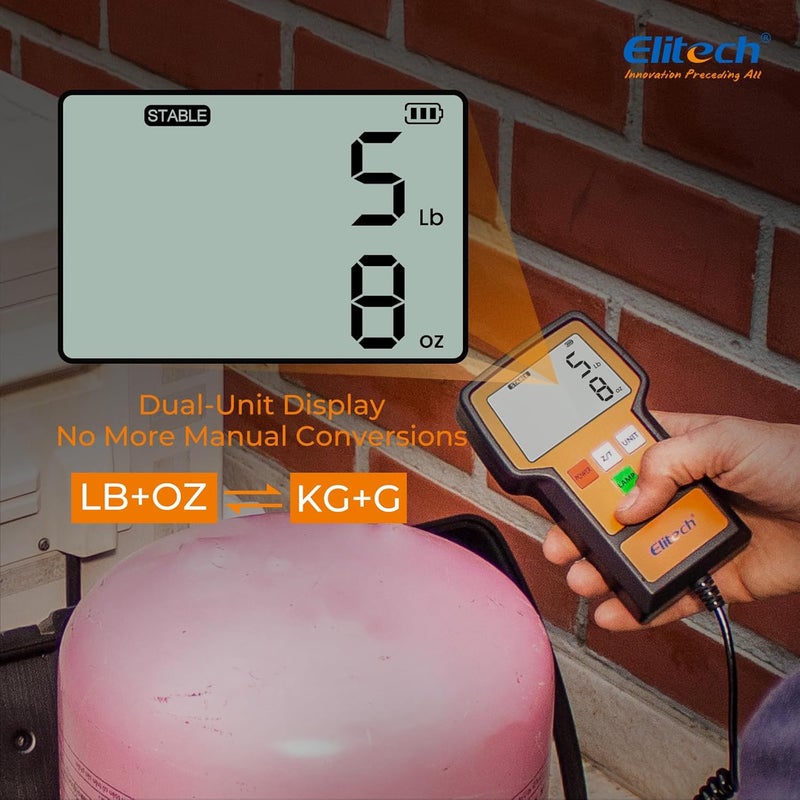 Elitech LMC-100F+ Refrigerant Charging Weight Scale 110Lbs Freon Scale High Precision for HVAC with Case - Image 5