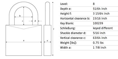 ABUS 83/45-200 Brass Rekeyable Padlock Keyed Different - Image 5