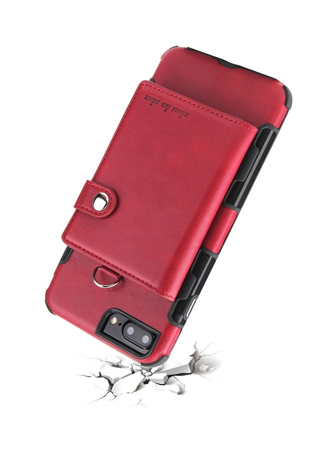 NIBEMINENT Protective Wallet Case Cover For Apple iPhone 7 Plus Wine Red  - Image 4