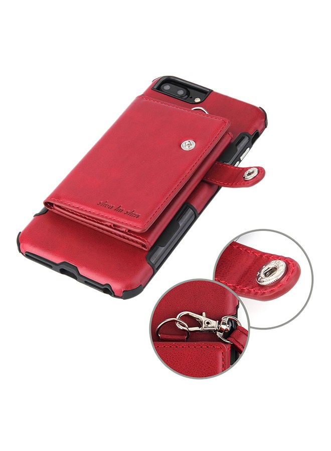 NIBEMINENT Protective Wallet Case Cover For Apple iPhone 7 Plus Wine Red  - Image 5