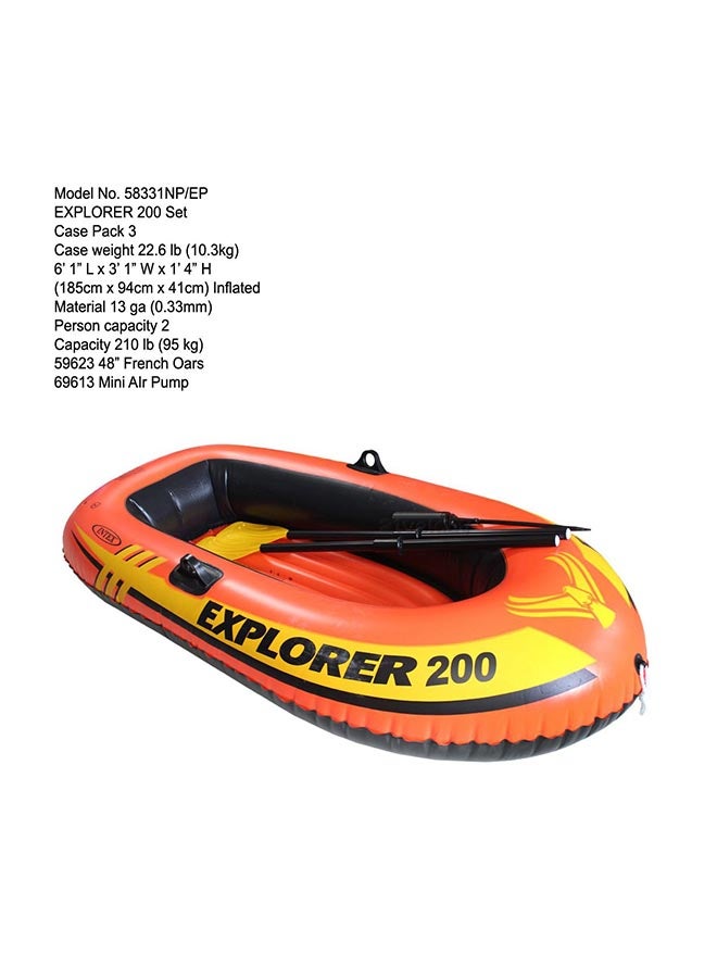 INTEX Explorer 200 Boat With Paddle 185 x 94cm - Image 3