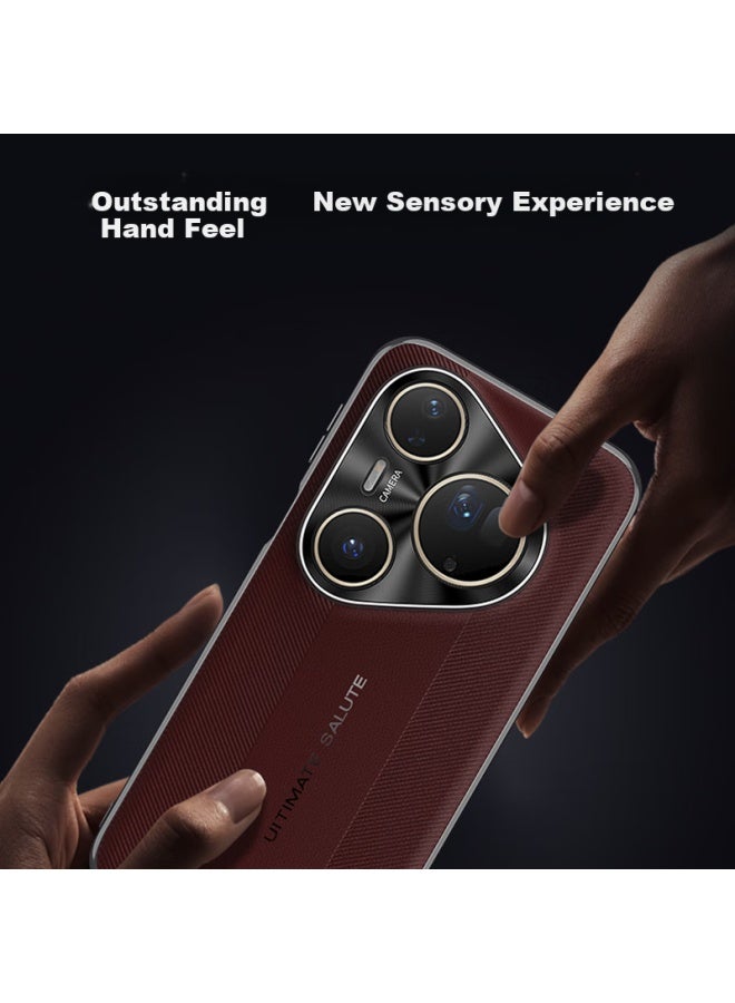 Stryfer Huawei Pura80ultra Phone Case Huawei P80ultra Protective Cover Instantly Transforms Into Extraordinary Master Lens Full Coverage Anti-drop Pressure Imprint Light Luxury Matte Leather Plating - - Image 2