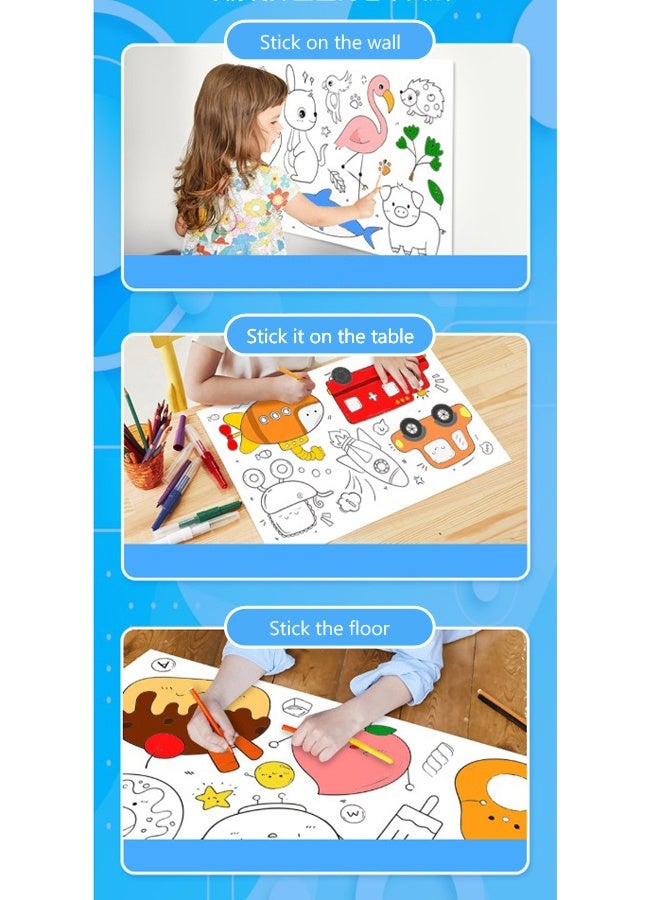 Children's Drawing Roll Coloring Paper Roll for Kids with Pattern Coloring Drawing Paper for DIY Painting Color Filling - Image 3