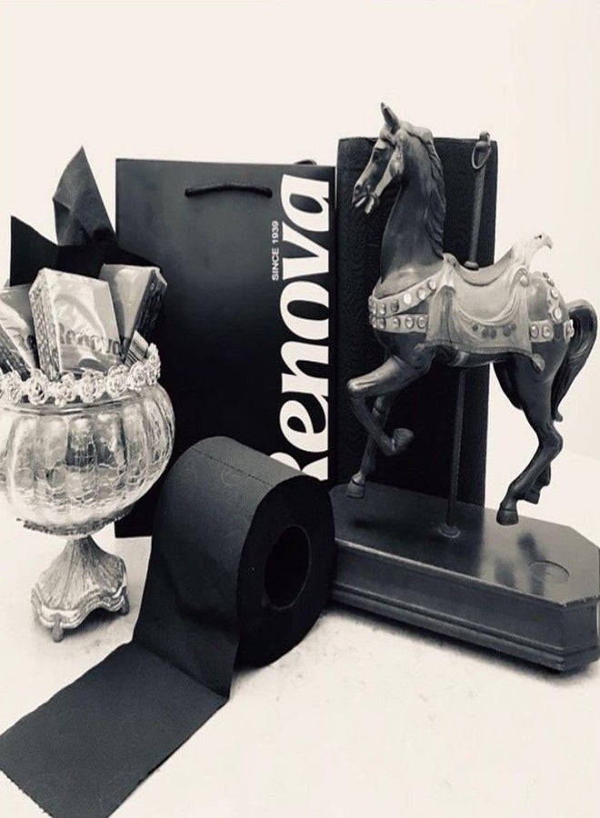 Renova Black Toilet Paper 3-Ply -Ideal for Decorating Your Home or Office - Pack of 6 Compact Rolls- 140 Sheets - Eco-label Certified - Dermatologically Tested - Septic Safe - Sustainable & Soft - Image 4