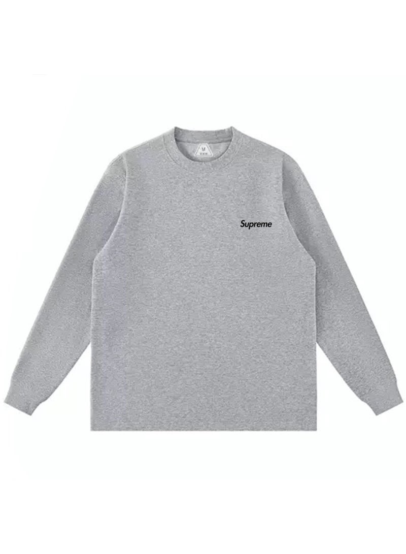 SUPREME men and women spring and autumn cotton loose long sleeve T-shirt - Image 3