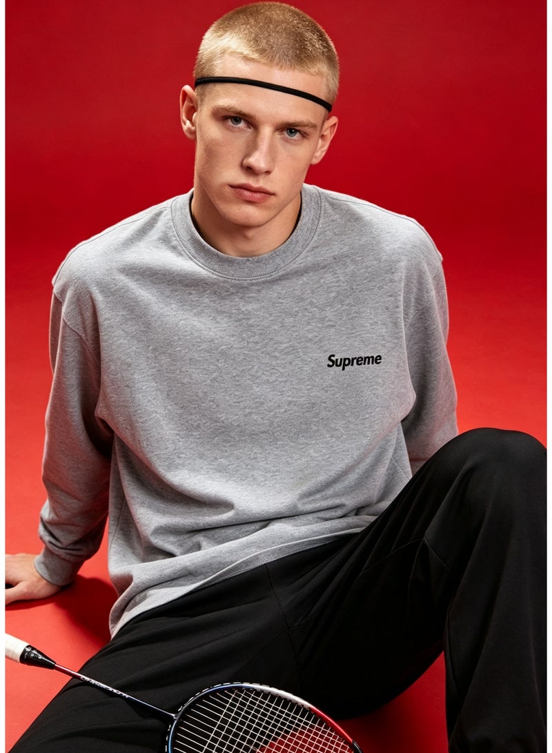 SUPREME men and women spring and autumn cotton loose long sleeve T-shirt - Image 5