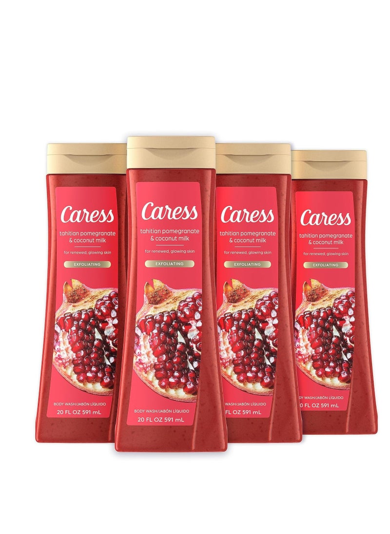 Caress Body Wash for Women, Tahitian Pomegranate & Coconut Milk, Exfoliating Shower Gel for Renewed, Glowing Skin, 20 fl oz, 4 Pack - pzsku/Z6289B57A6A738B0EC2F1Z/45/_/1740451913/6308d120-8f73-44ce-8078-faecd2c7de68