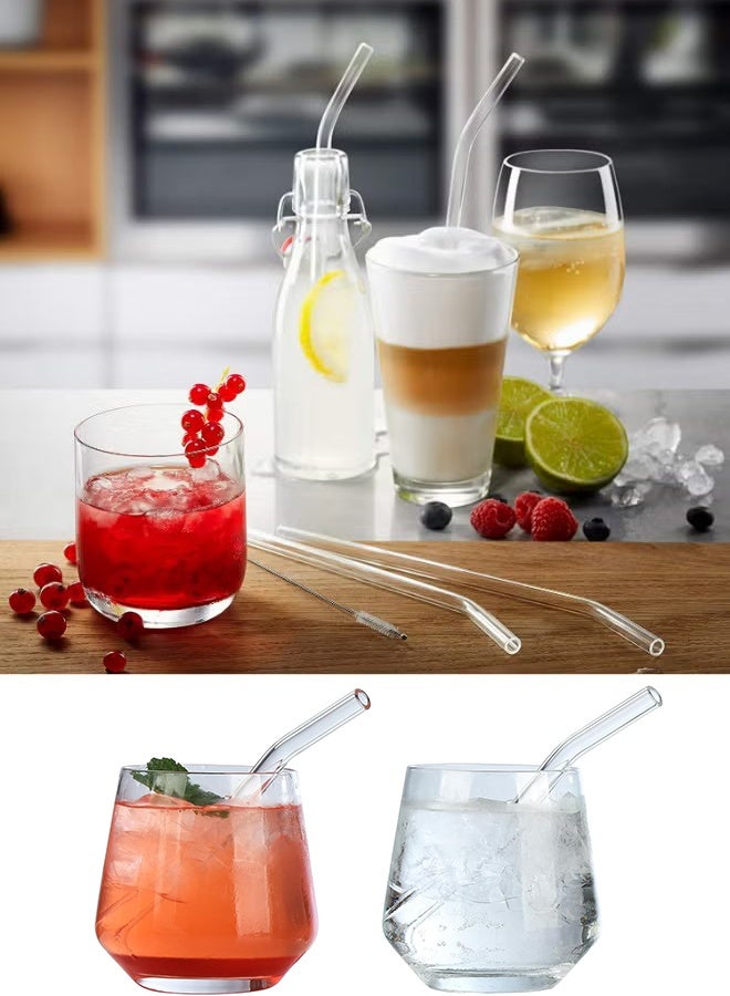 KANGLI 12-Piece Glass Straw Set With Brush Clear 6 Straws (20 cm), 6 Cleaning Brush (20 cm) - Image 2