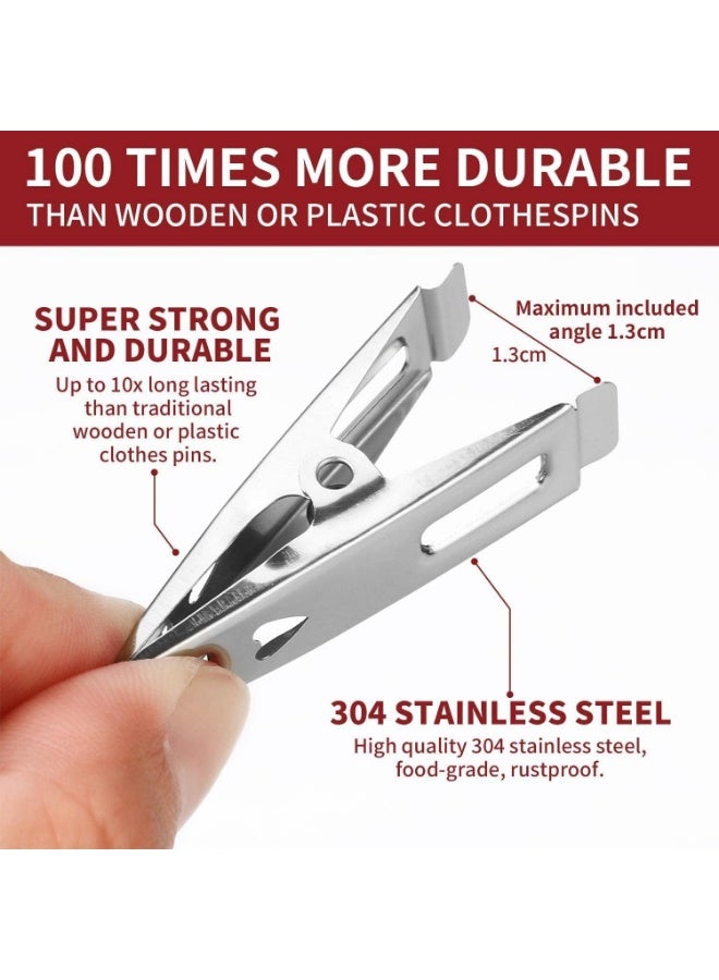 Stainless Steel Clothes Pins – 20 Pack, Heavy Duty Metal Clips, Rust-Resistant, Modern Silver Finish - Image 3
