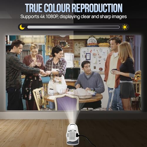 SSCDesigns Upgraded Projector with WiFI 6 and Bluetooth Mini Portable Smart Video Theater 4K HD 1080P Outdoor Screen Movie Home TV Monitor PC Games 180 Rotatable Compatible for Laptop Tablet Computer - Image 3