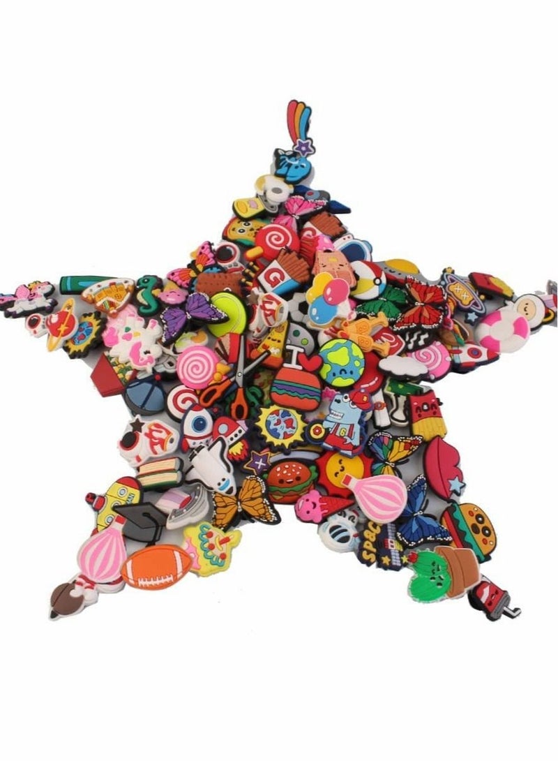 Excefore Crocs Shoe Decoration Charms, Random Different Charm for Crocs Charm for Hole Hole Shoe Buckle Party Favors ​Mini Charm Bracelet Wristband for Men Women Kid 50 Pcs - Image 1