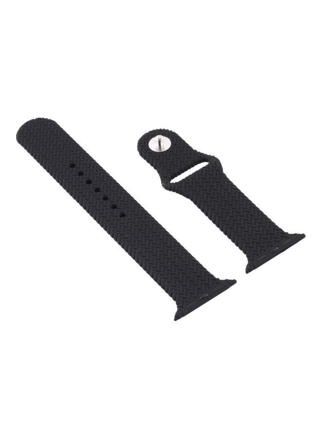 NIBEMINENT Replacement Band for Apple Watch Series 1/2/3/4/5/6/SE 38/40mm Black - Image 3