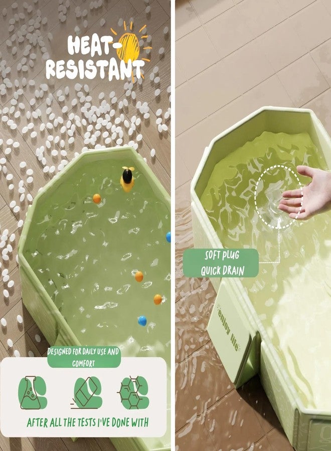 Augonla Collapsible Bathing Basin 29.5×17.7×9.8 in, Foldable Portable Tub with Drain Plug, Compact Storage Basin for Toddlers and Pets, Suitable for Outdoor, Travel or Balcony Use - Image 4