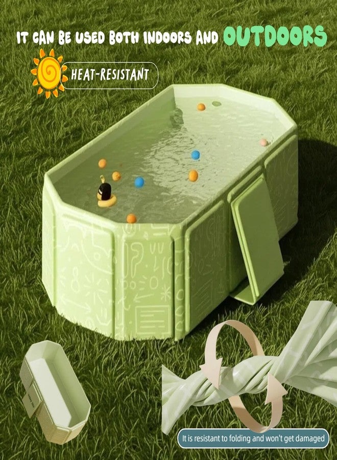 Augonla Collapsible Bathing Basin 29.5×17.7×9.8 in, Foldable Portable Tub with Drain Plug, Compact Storage Basin for Toddlers and Pets, Suitable for Outdoor, Travel or Balcony Use - Image 2