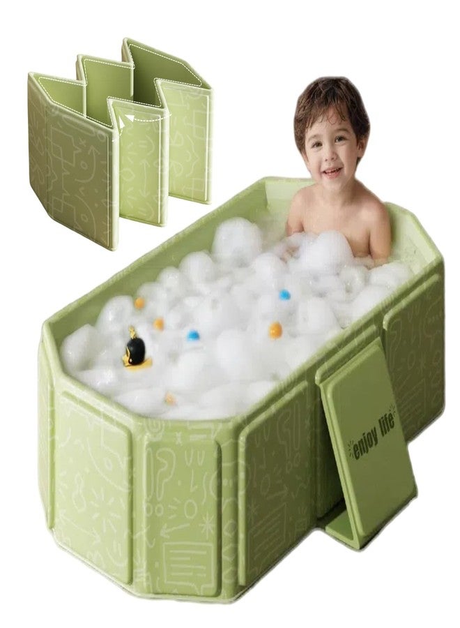Augonla Collapsible Bathing Basin 29.5×17.7×9.8 in, Foldable Portable Tub with Drain Plug, Compact Storage Basin for Toddlers and Pets, Suitable for Outdoor, Travel or Balcony Use - Image 1