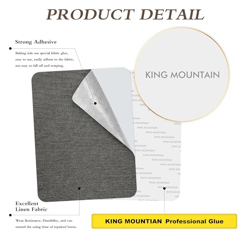 KING MOUNTAIN Fine Linen Repair Patches, Self-Adhesive Linen Fabric Patches, 8X11 inch Extra Size, Multi Color, Can be Used for Linen Sofa(8" x 11",Dark Grey 2.0) - Image 2