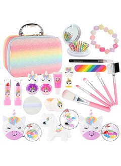Beauenty Kids Makeup Kit for Girls, Real Washable Makeup Set for Girls, Unicorn Makeup for Kids, Girl Toys Princess Children Play Makeup Kit with Cosmetic Case, Birthday Gifts for 4 5 6 7 8 Years Old Girls  - Image 1