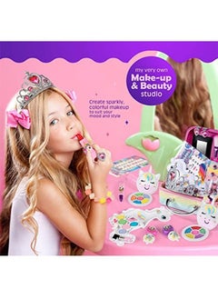 Beauenty Kids Makeup Kit for Girls, Real Washable Makeup Set for Girls, Unicorn Makeup for Kids, Girl Toys Princess Children Play Makeup Kit with Cosmetic Case, Birthday Gifts for 4 5 6 7 8 Years Old Girls  - Image 4