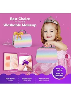 Beauenty Kids Makeup Kit for Girls, Real Washable Makeup Set for Girls, Unicorn Makeup for Kids, Girl Toys Princess Children Play Makeup Kit with Cosmetic Case, Birthday Gifts for 4 5 6 7 8 Years Old Girls  - Image 5