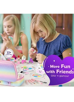 Beauenty Kids Makeup Kit for Girls, Real Washable Makeup Set for Girls, Unicorn Makeup for Kids, Girl Toys Princess Children Play Makeup Kit with Cosmetic Case, Birthday Gifts for 4 5 6 7 8 Years Old Girls  - Image 3