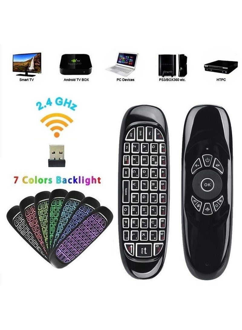 FLOWING 2-in-1 Air Mouse Remote – Dual-Sided Wireless Keyboard & Motion Control - Image 1